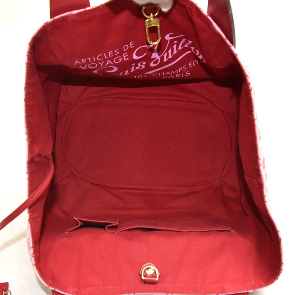 Louis Vuitton Rose Red Monogram Canvas Cabas Ipanema PM Beach Bag