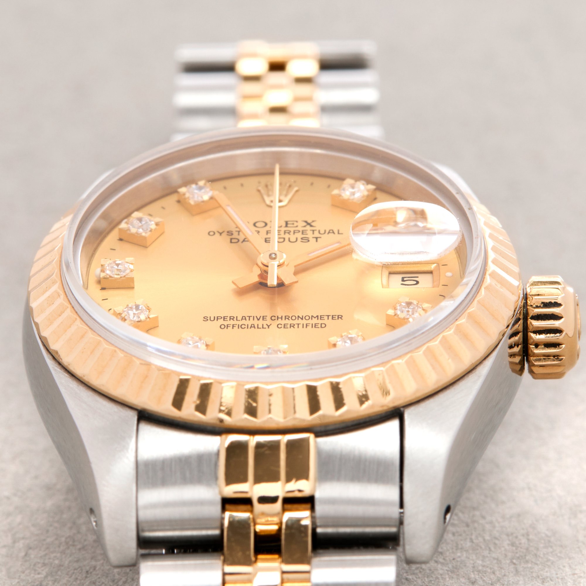 Rolex Datejust 26 Gold/Champagne Dial Diamond Set 18K Yellow Gold & Stainless Steel 69173