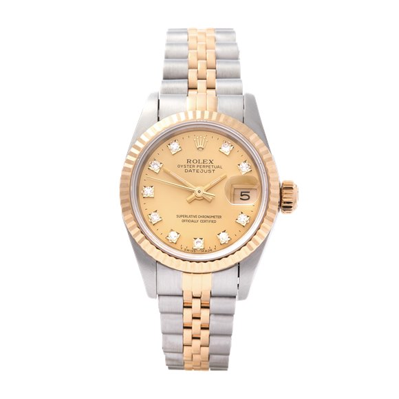 Rolex Datejust 26 Gold/Champagne Dial Diamond Set 18K Yellow Gold & Stainless Steel - 69173