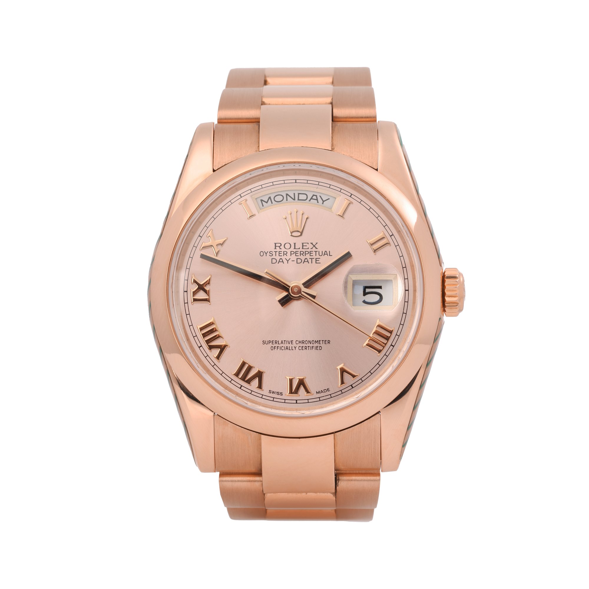 Rolex Day-Date 36 Salmon Dial 18K Rose Gold 118205