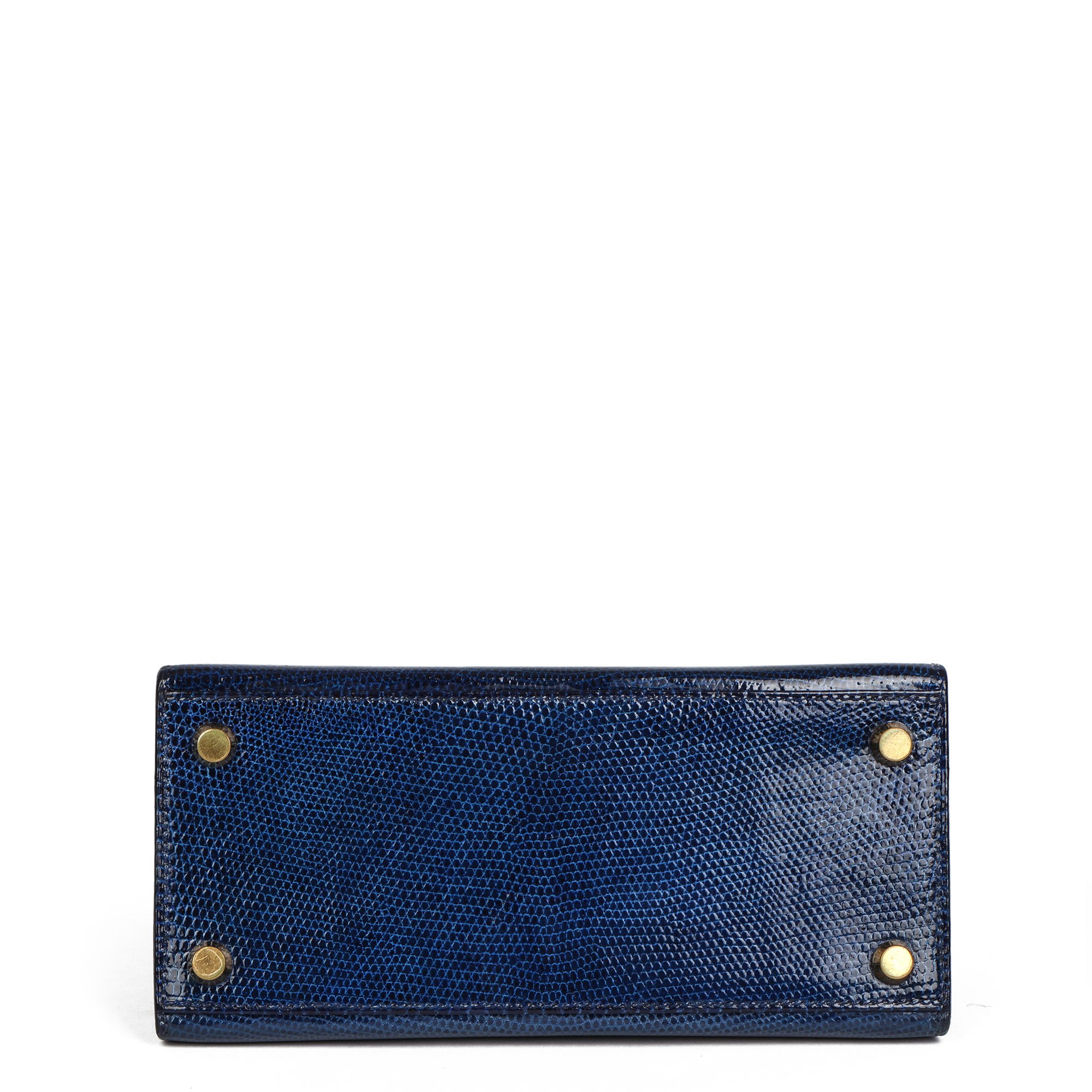 Hermès Blue Saphir Lizard Leather Vintage Kelly 20cm Sellier