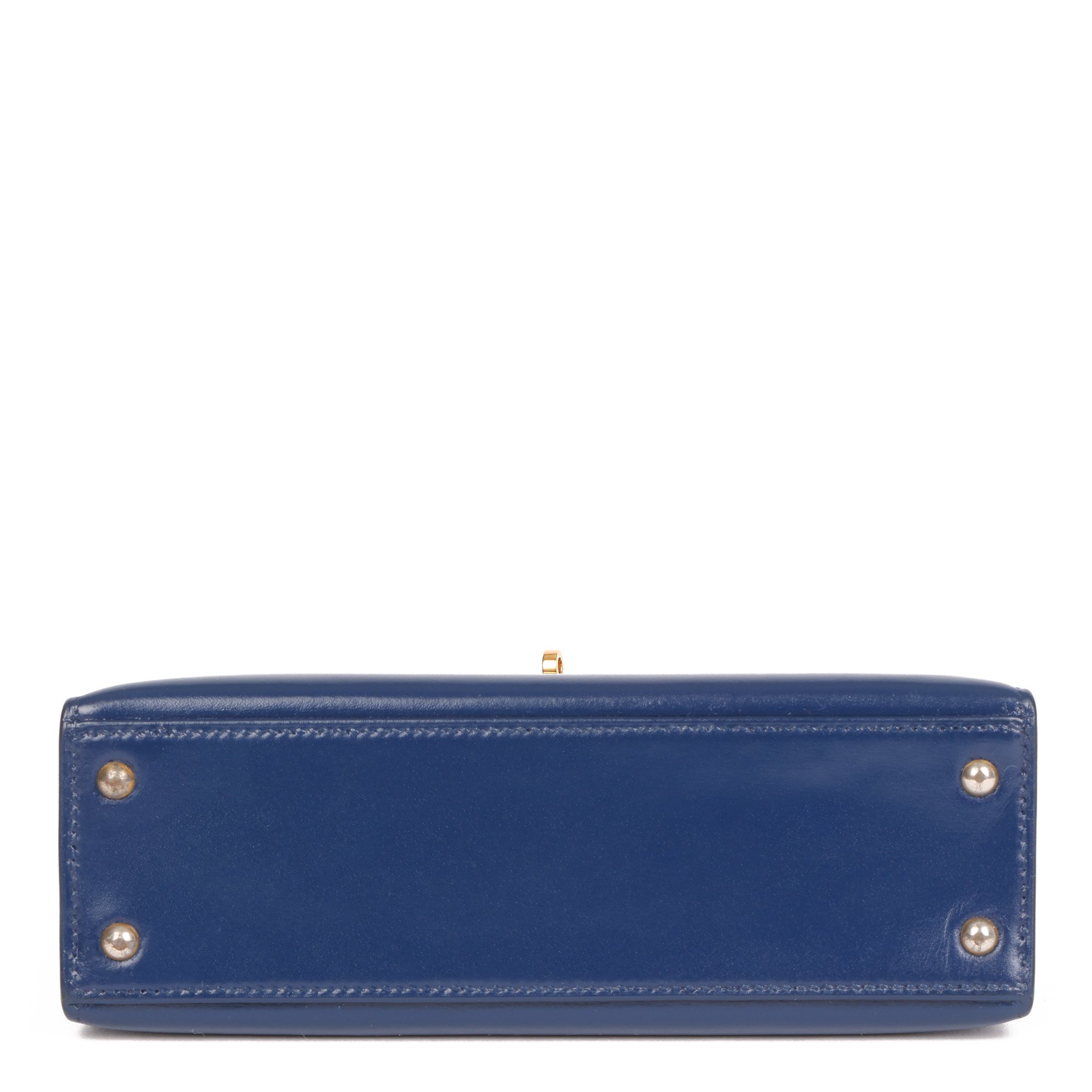 Hermès Blue Saphir Box Calf Leather Vintage Kelly 15cm Sellier