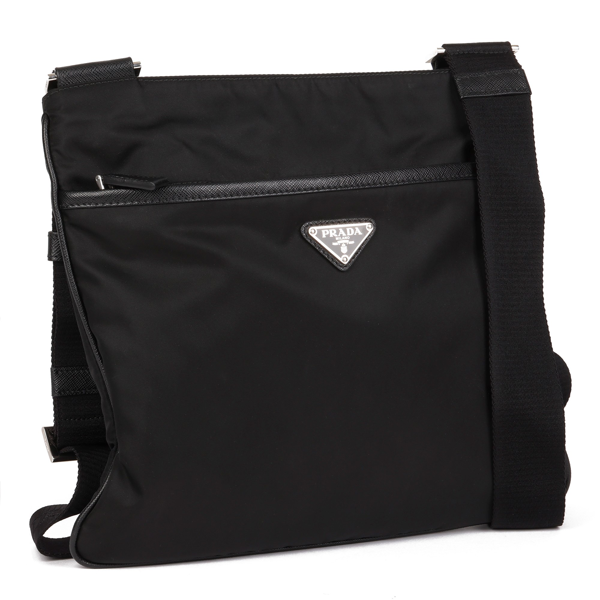 Prada Black Nylon & Saffiano Leather Crossbody Bag