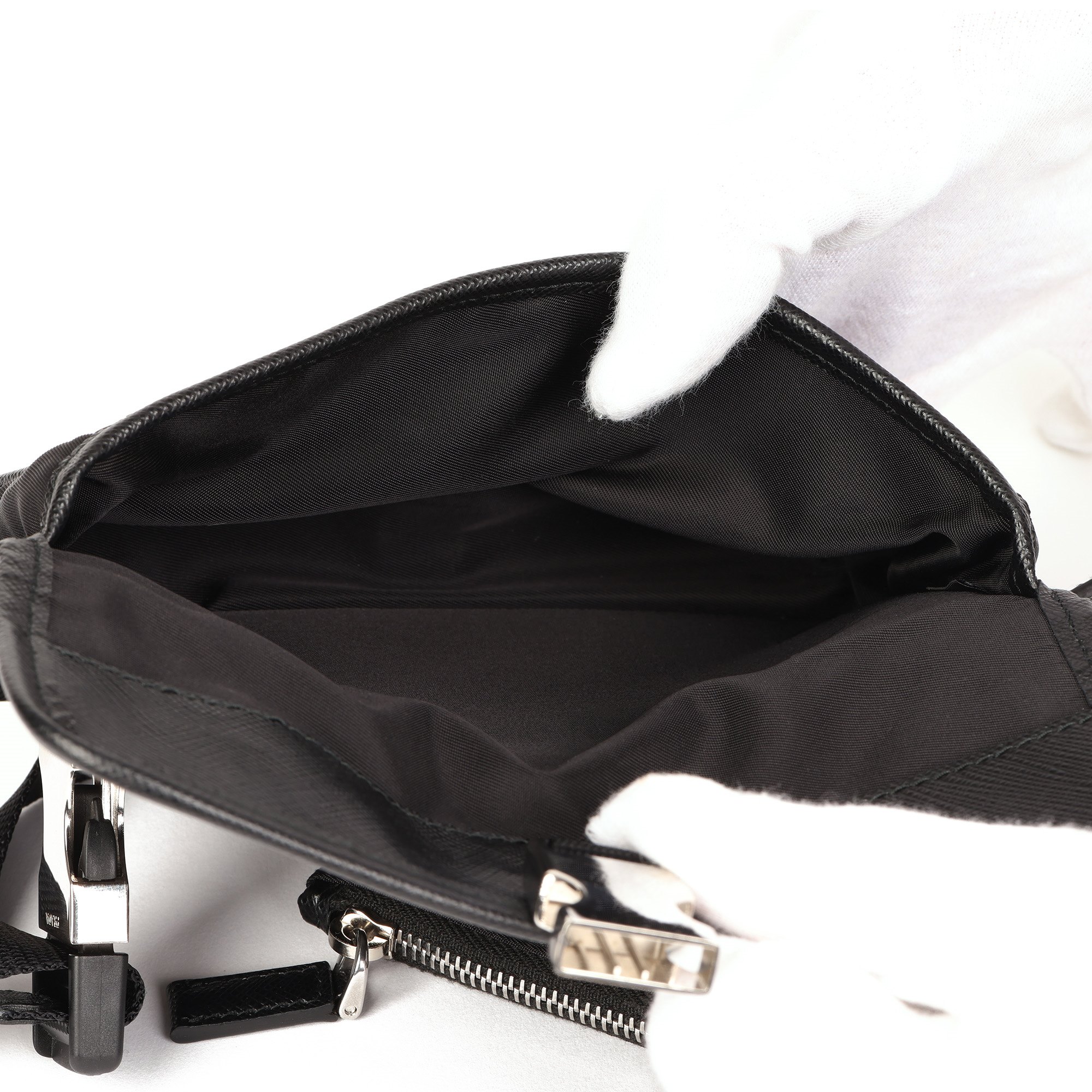 Prada Black Nylon & Saffiano Leather Pocket Belt Bag