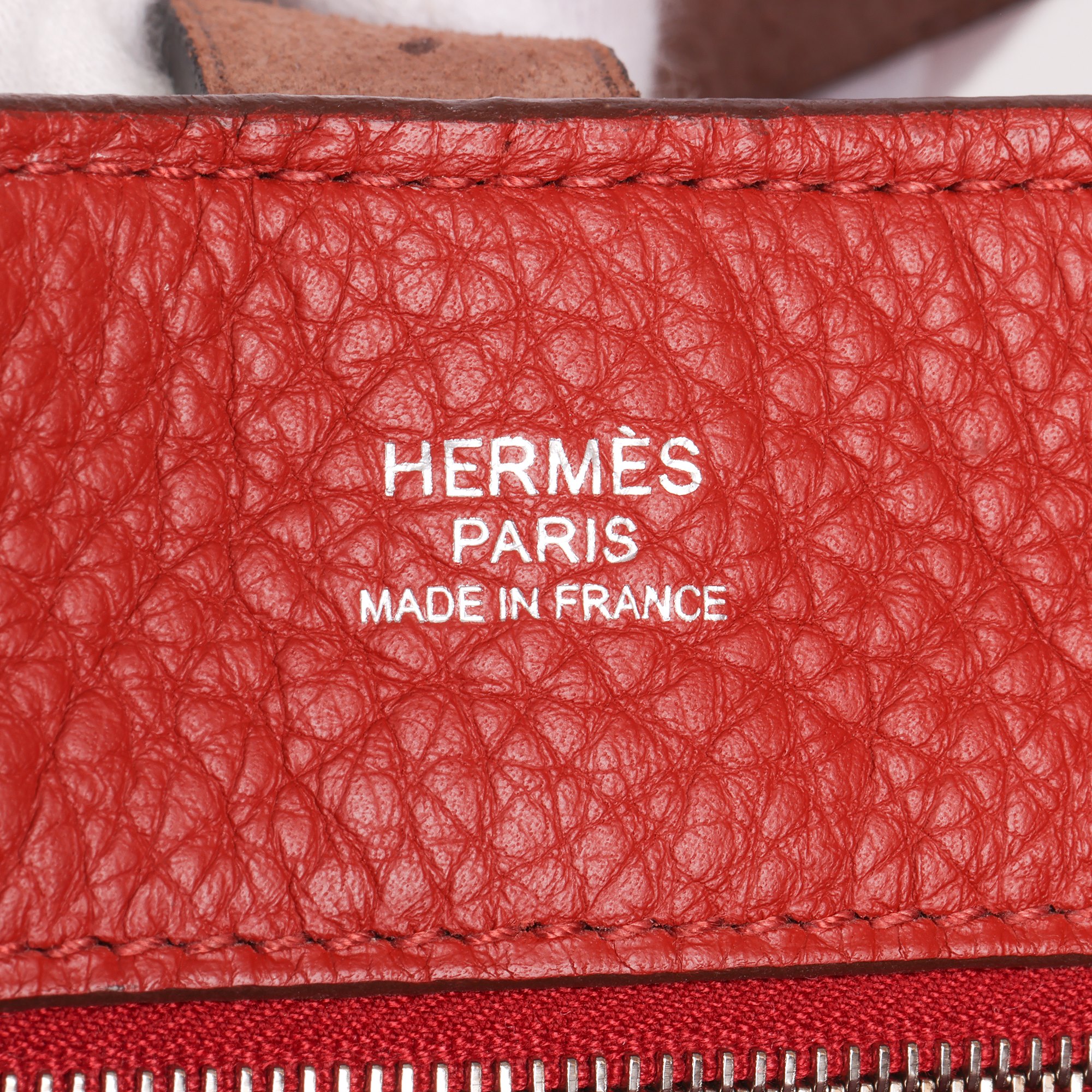 Hermès Venetian Red Clemence Leather & Ebene Vache Hunter Leather