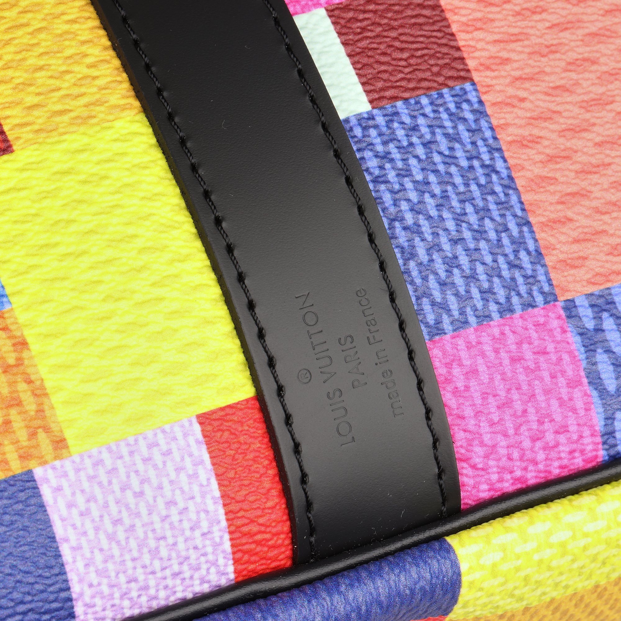 Louis Vuitton Multicolour Damier Graphite 3D Coated Canvas & Black Calfskin Leather Keepall 50 Bandouliere