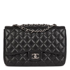 Chanel Black Quilted Lambskin Jumbo Classic Single Flap Bag