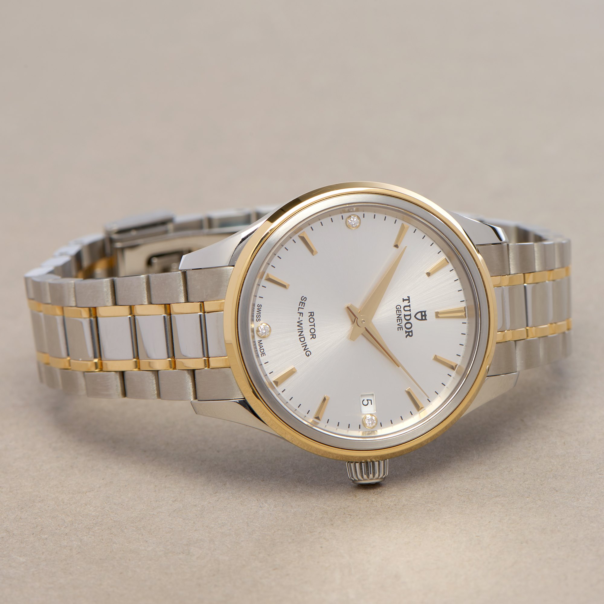 Tudor Style Date 18K Yellow Gold & Stainless Steel 12303