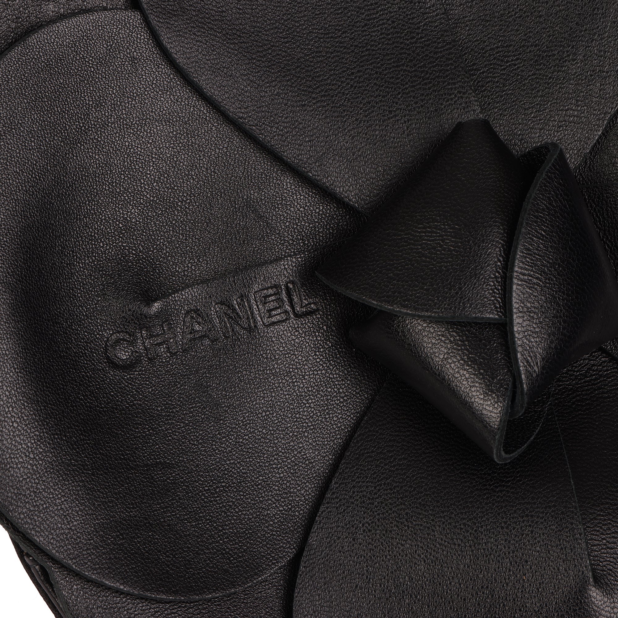 Chanel Black Lambskin Camellia Clutch-on-Chain COC