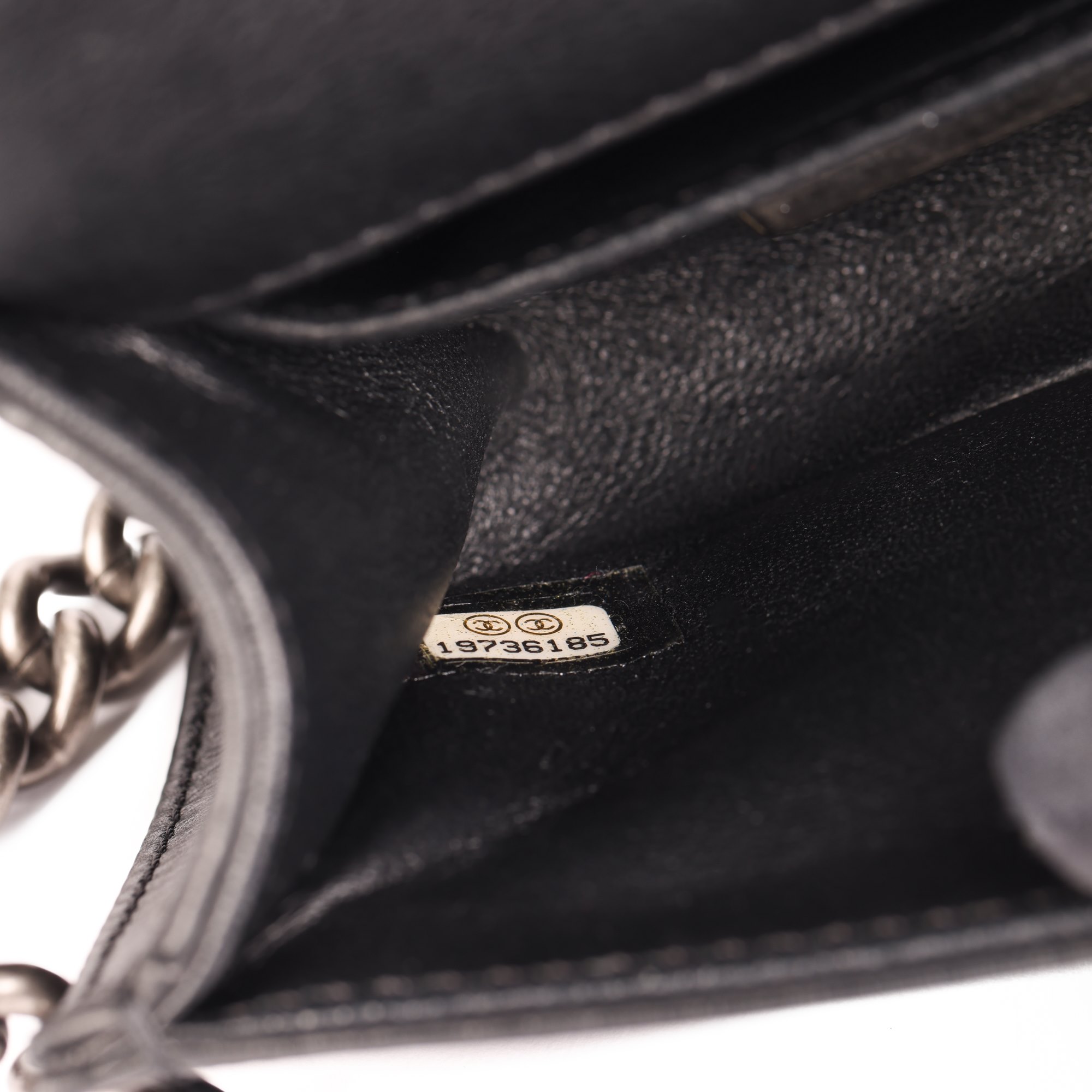Chanel Black Lambskin & Hologram Galuchat Micro Le Boy