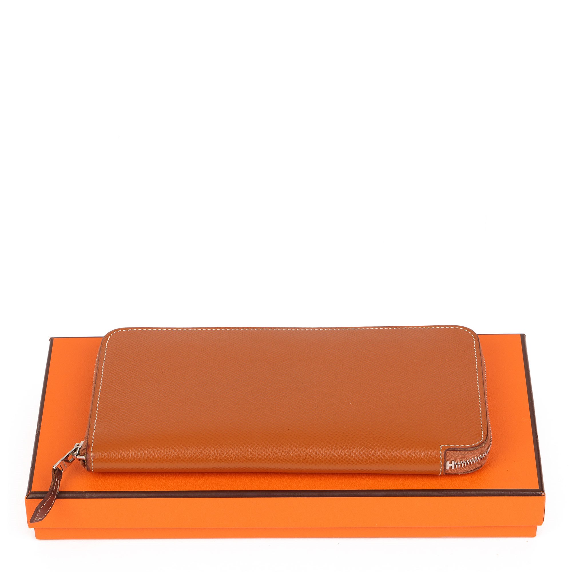 Hermès Gold Epsom Leather Silk'In Classique Long Wallet