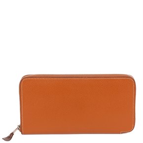 Hermès Gold Epsom Leather Silk'In Classique Long Wallet
