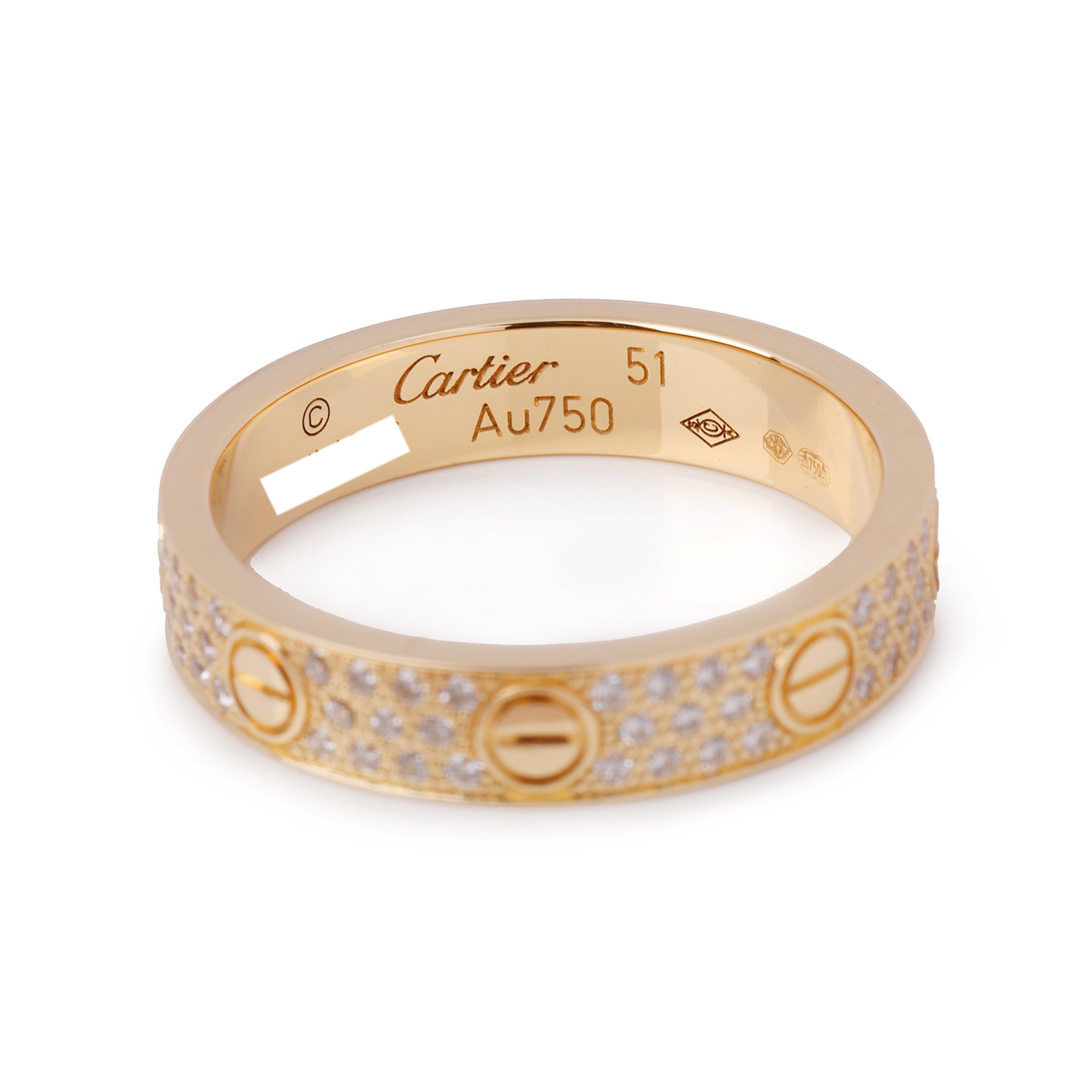 Cartier Love 18ct Yellow Gold Pave Band Ring