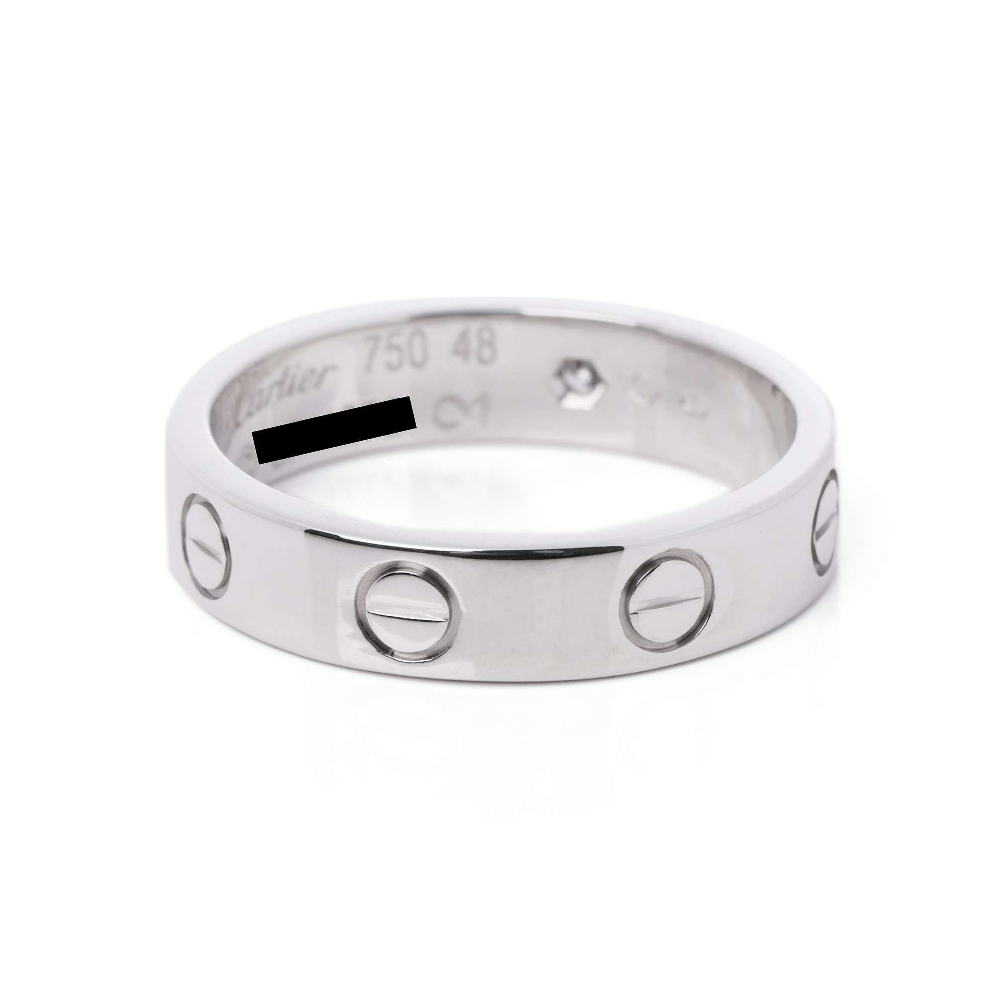 Cartier Love White Gold 1 Diamond Wedding Band Ring