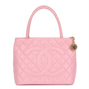 Chanel Pink Quilted Caviar Leather Medallion Tote