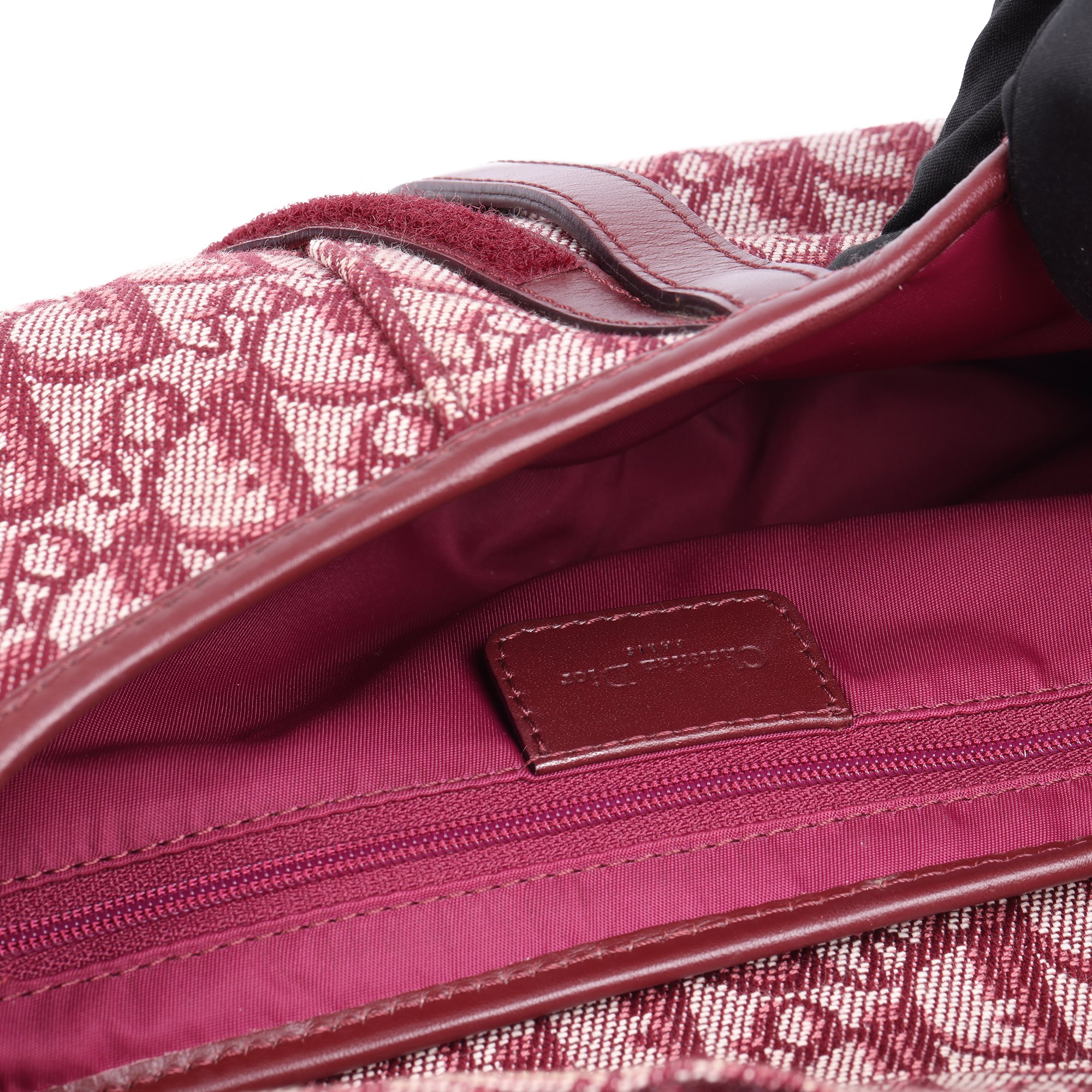 Christian Dior Bordeaux Monogram Canvas & Calfskin Leather Saddle Bag