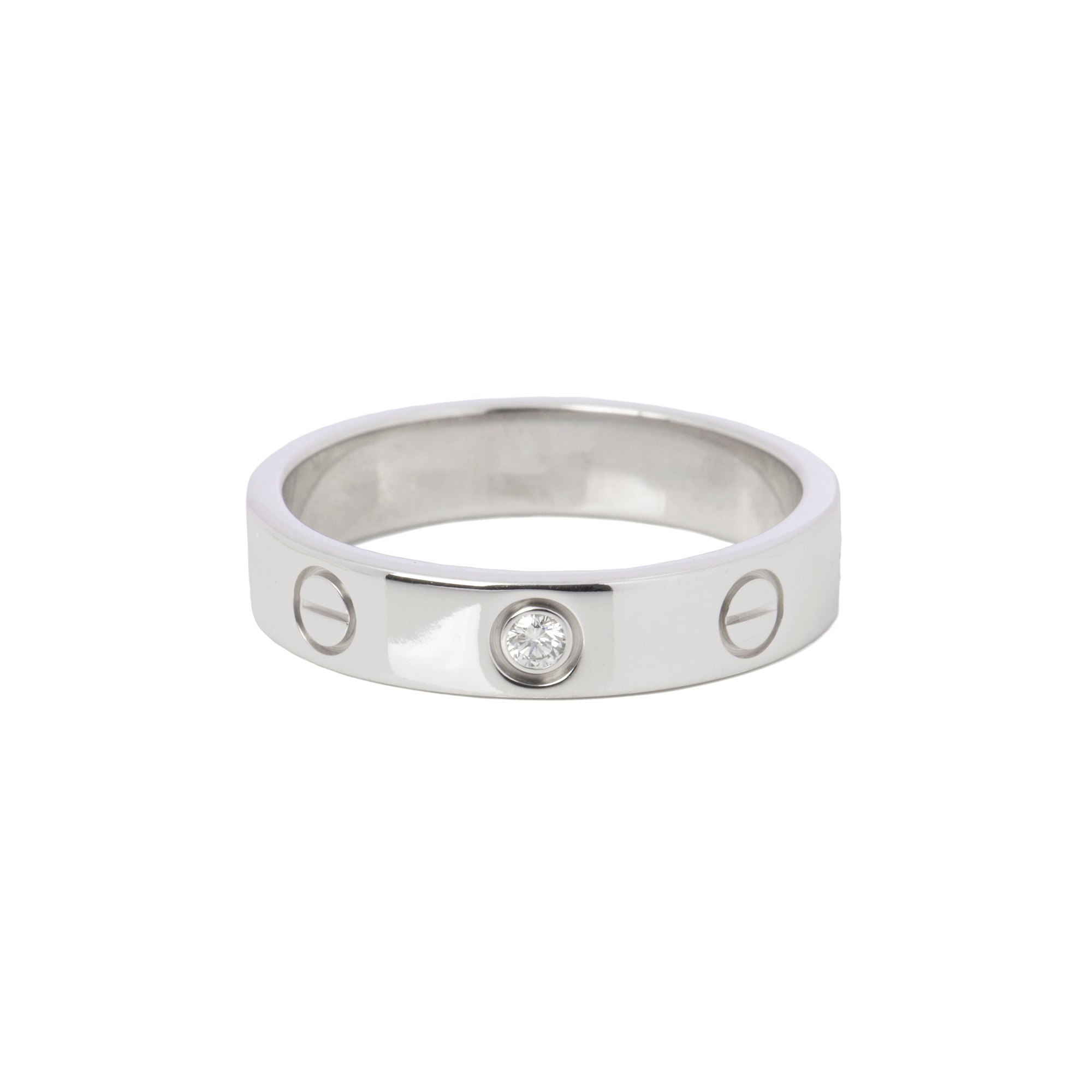 Cartier Love White Gold 1 Diamond Wedding Band Ring