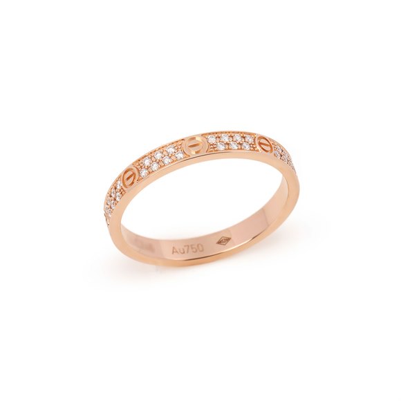 Cartier Love Pave Rose Gold Small Ring