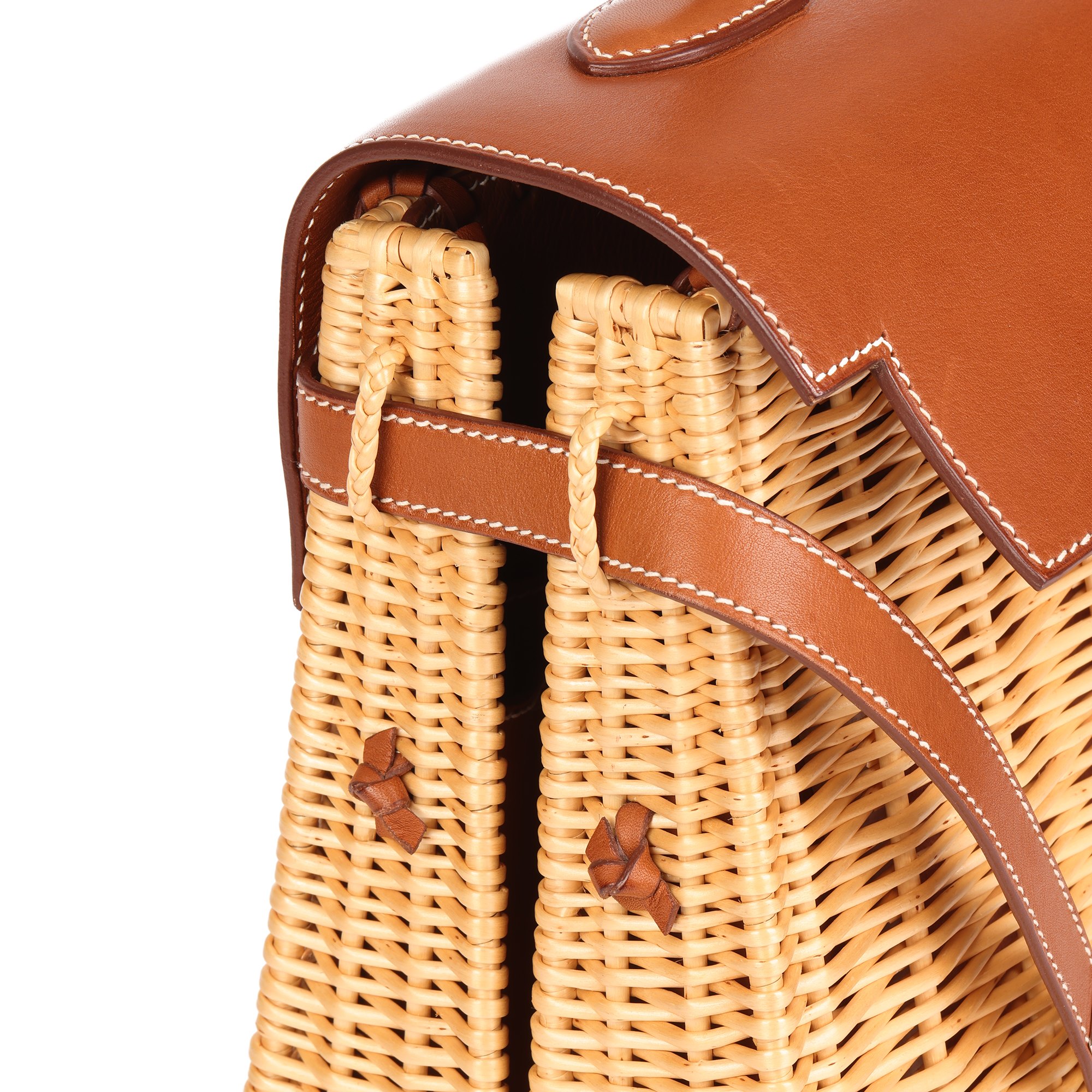Hermès Barenia Leather & Wicker Kelly 35cm Picnic