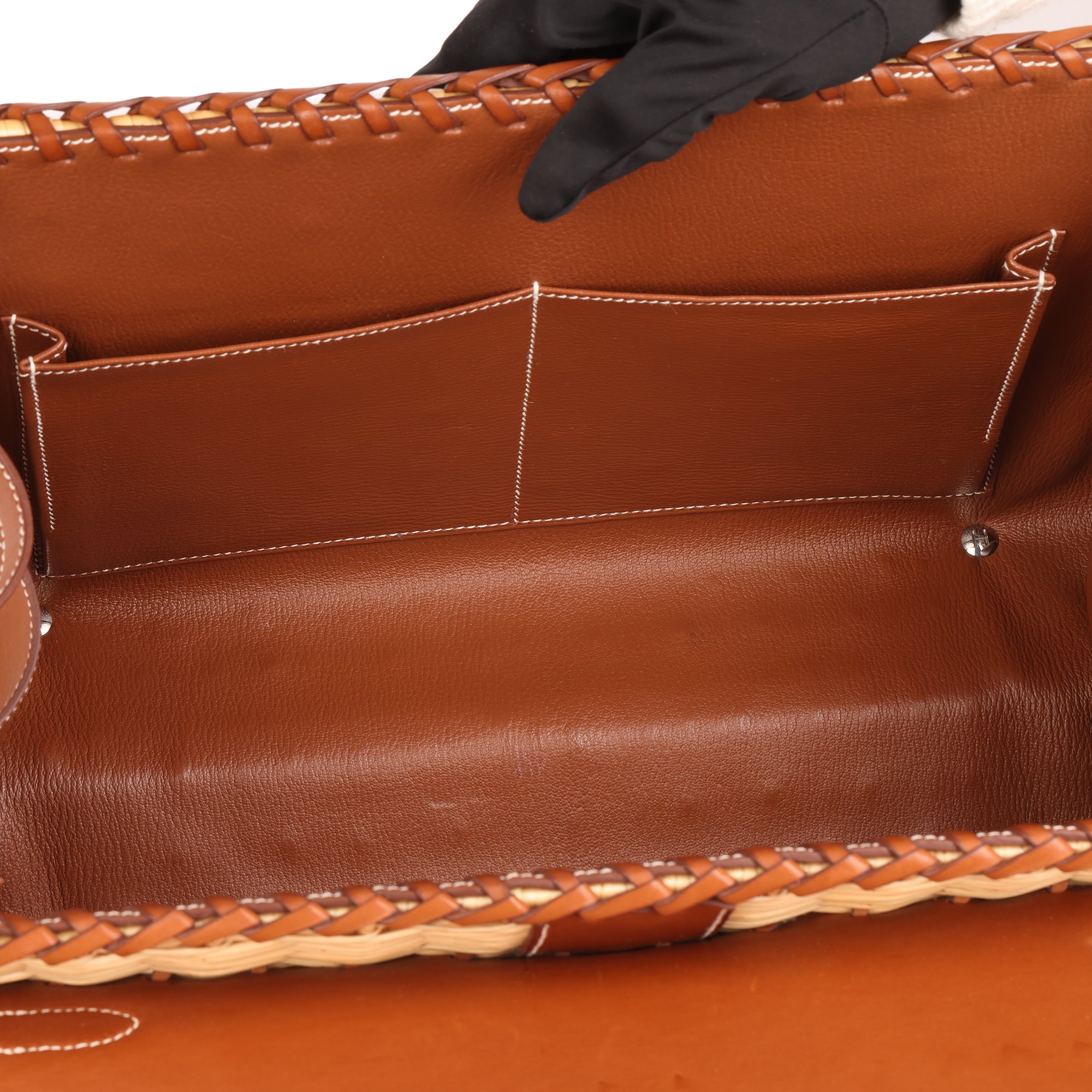 Hermès Barenia Leather & Wicker Kelly 35cm Picnic