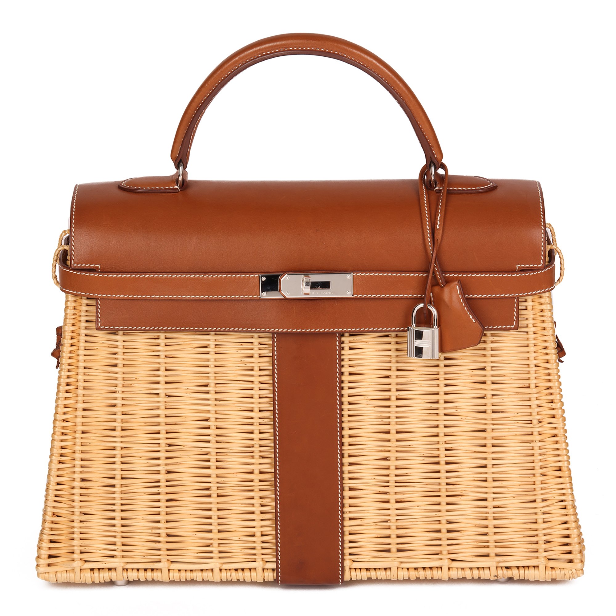 Hermès Barenia Leather & Wicker Kelly 35cm Picnic