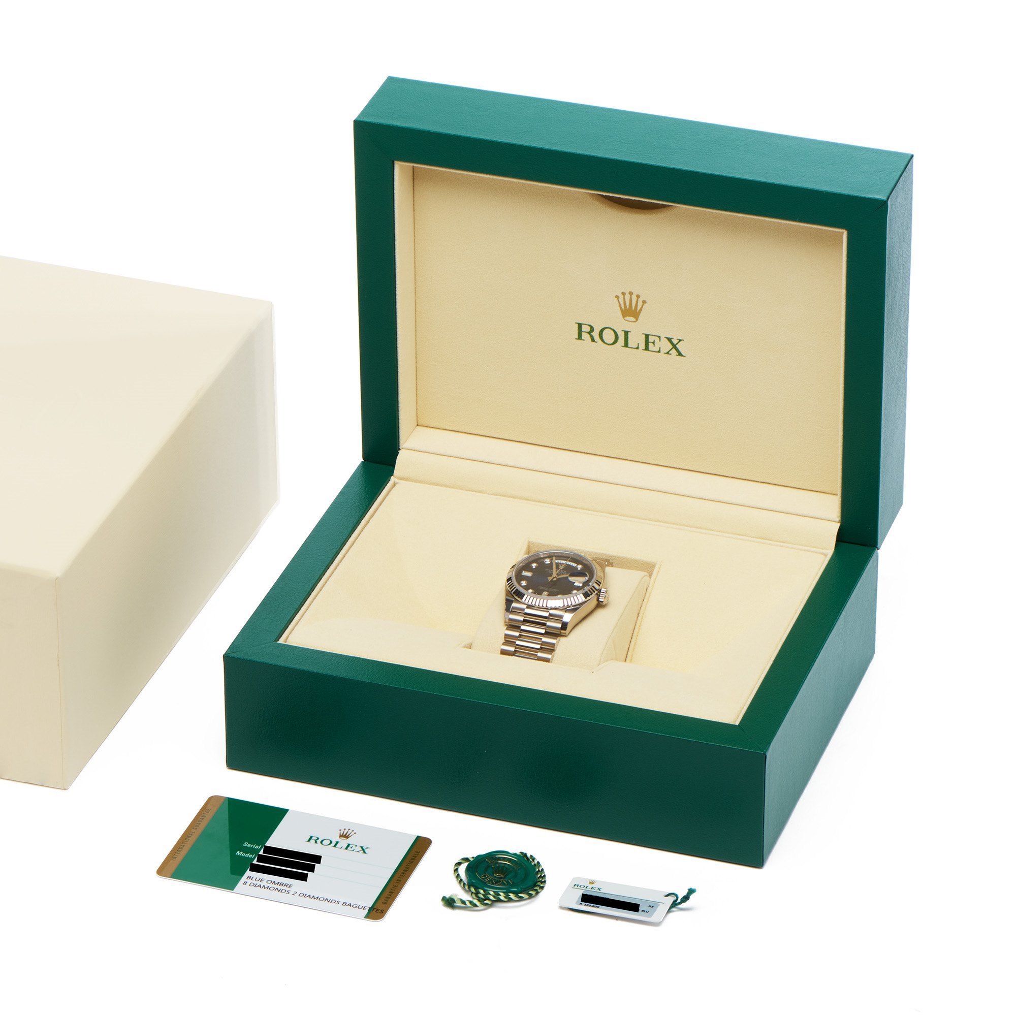Rolex Day-Date 36 Ombre Dial 18K Wit Goud 128239