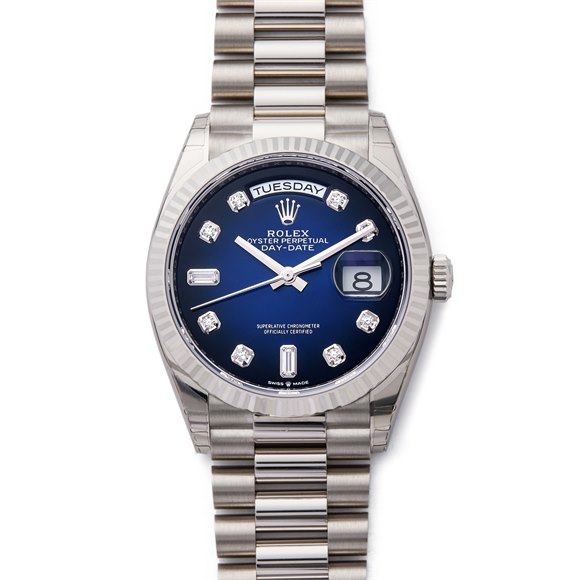 Rolex Day-Date 36 Ombre Dial 18K White Gold - 128239