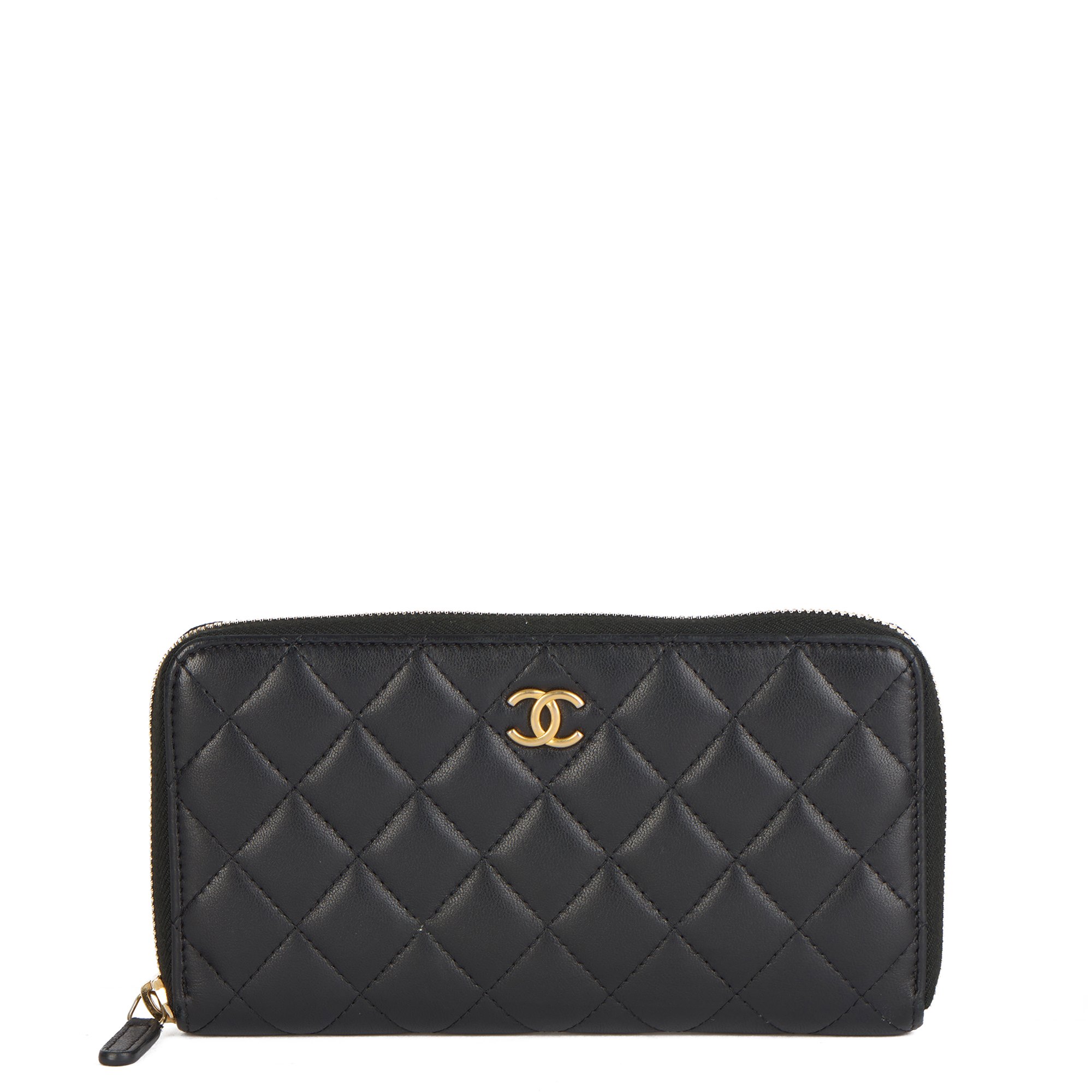 Chanel Black Quilted Caviar Small Boy Zipped Wallet  Chanel Handbags
