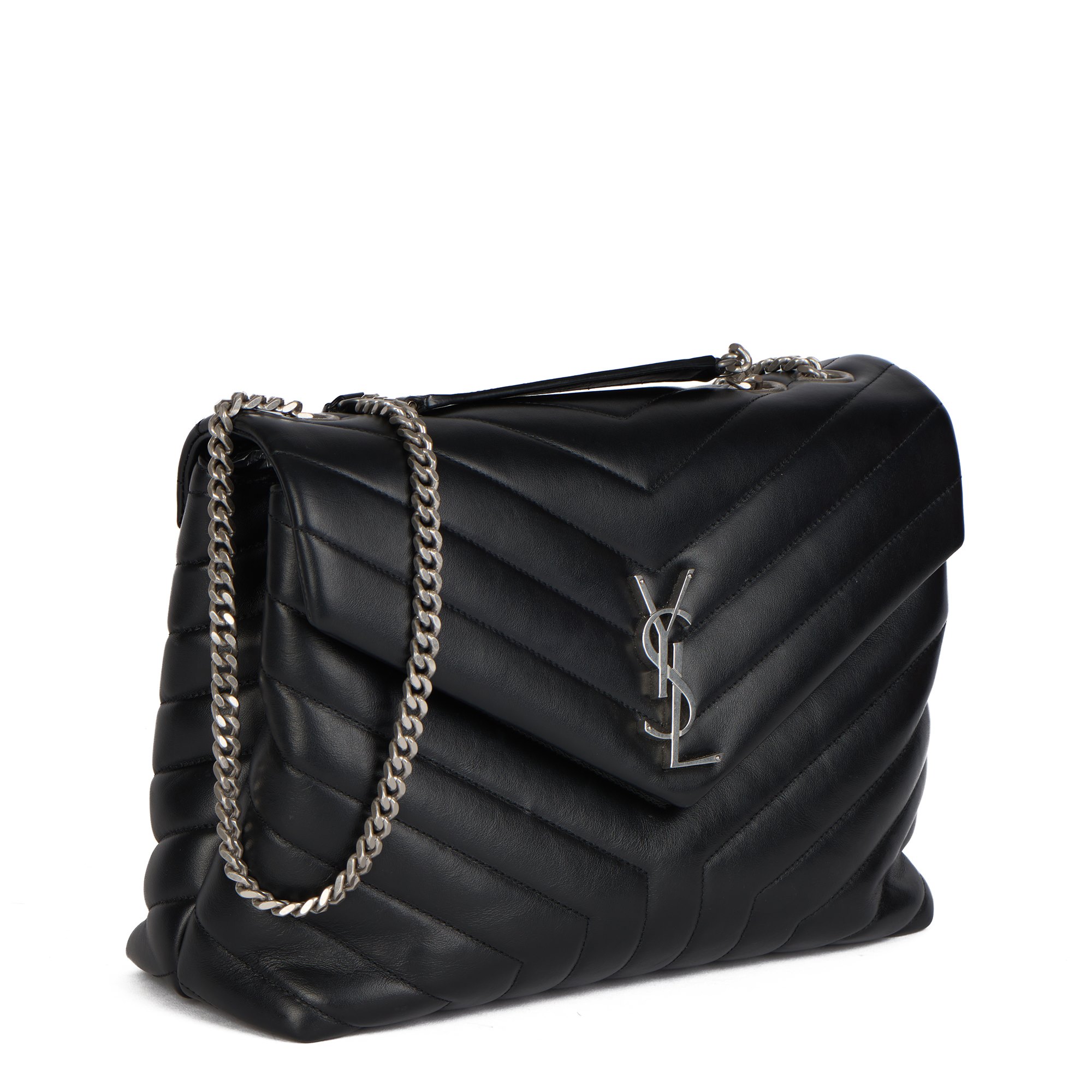 Saint Laurent Black Y Quilted Calfskin Leather LouLou