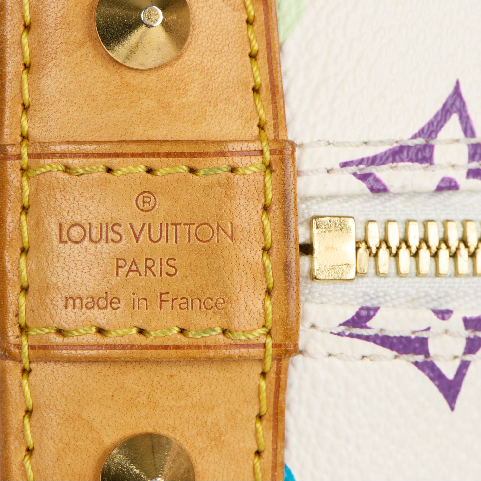 Louis Vuitton White Multicolour Monogram Coated Canvas & Vachetta Leather Alma PM