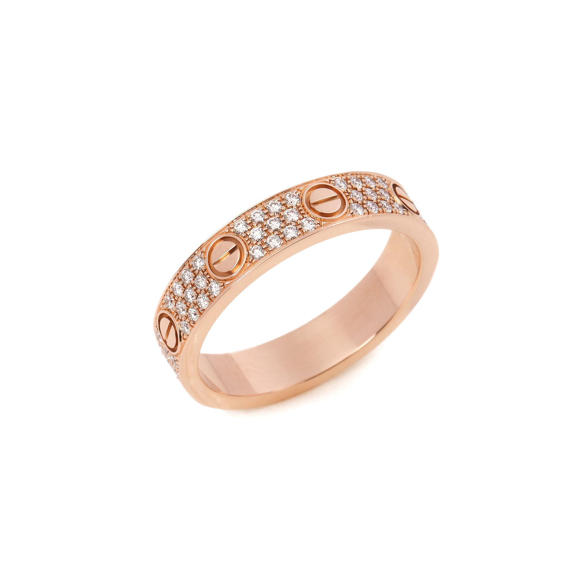 Cartier Love Pave Rose Gold Medium Band Ring