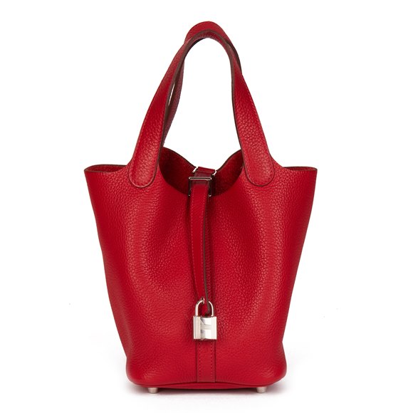 Hermès Rouge Casaque Togo Leather Picotin Lock 18