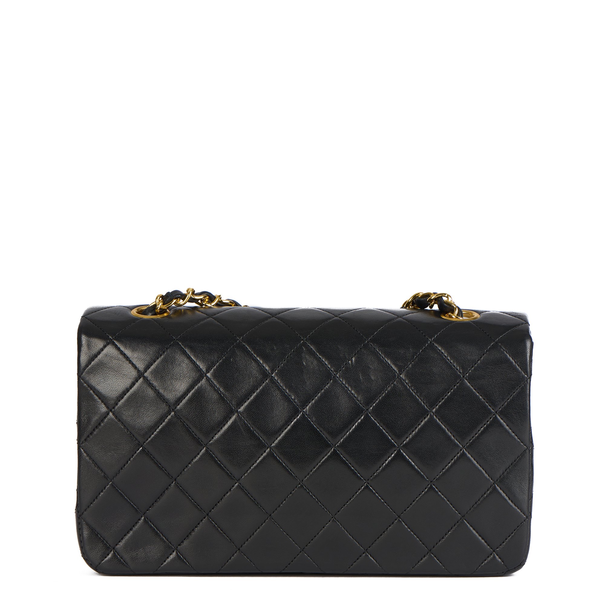 Chanel Black Quilted Lambskin Vintage Small Classic Single Full Flap Bag