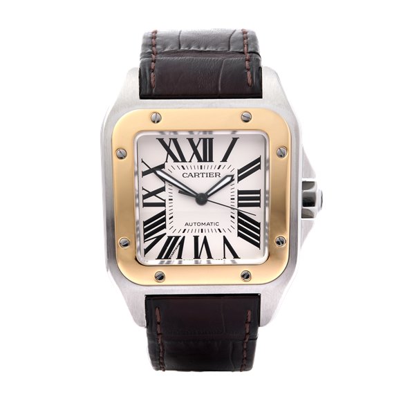 Cartier Santos 100 18K Yellow Gold & Stainless Steel - W20072X7 or 2656