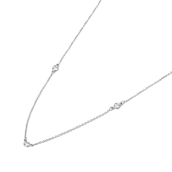 Tiffany & Co. Elsa Peretti Diamond by the Yard 3 Diamond Platinum Necklace