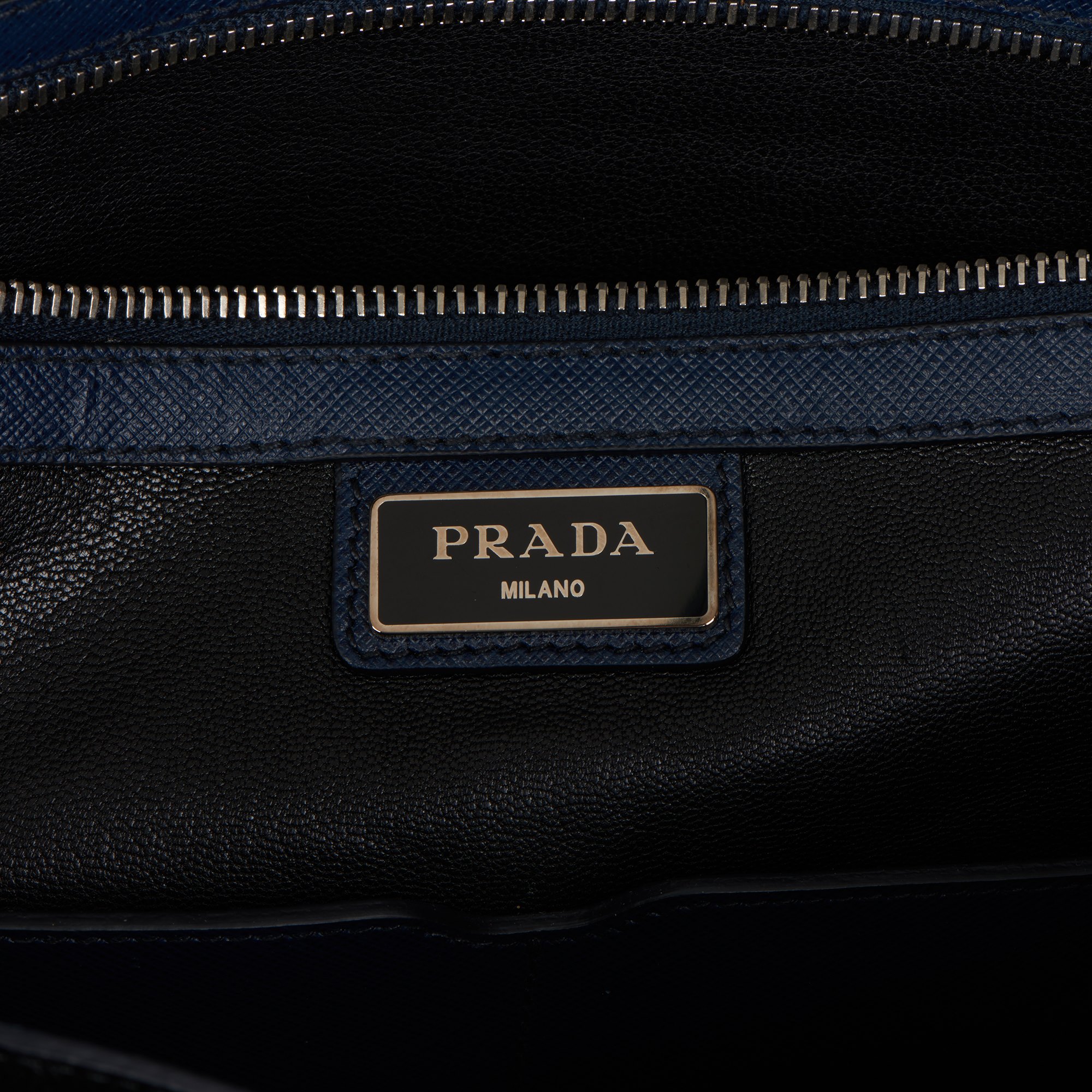 Prada Baltic Blue Saffiano Leather Work Bag