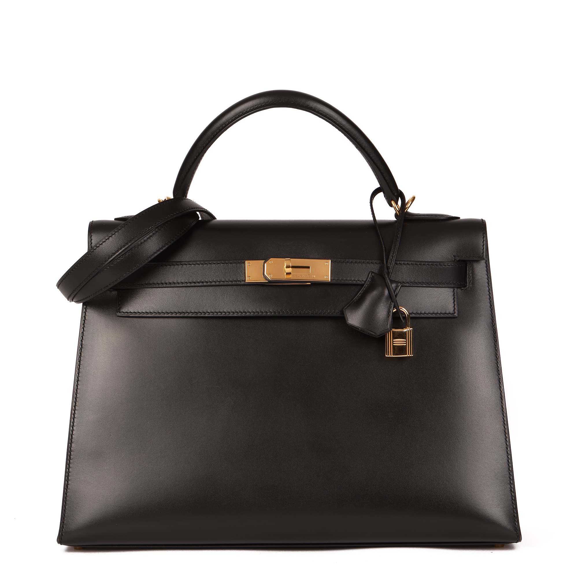 Hermès Black Box Calf Leather Vintage Kelly 32cm Sellier