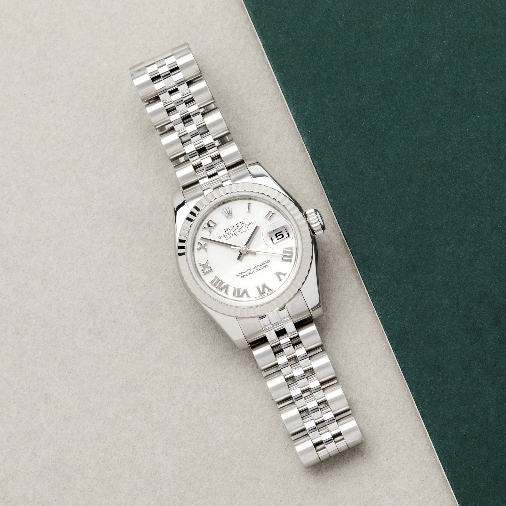 Rolex Datejust 26 Mother Of Pearl Roman White Gold & Stainless Steel 179174