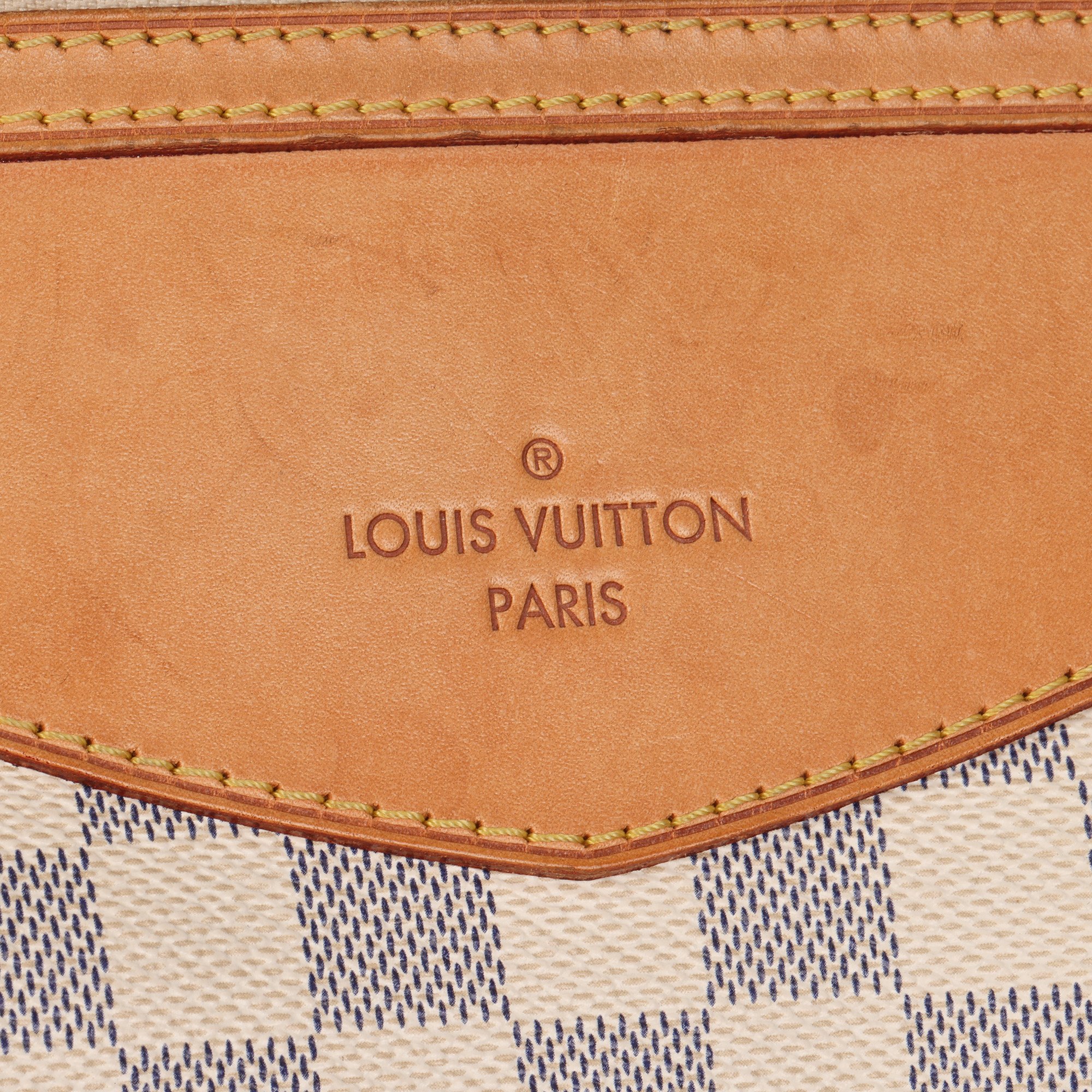 Louis Vuitton Beige Damier Azur Coated Canvas & Vachetta Leather Siracusa MM