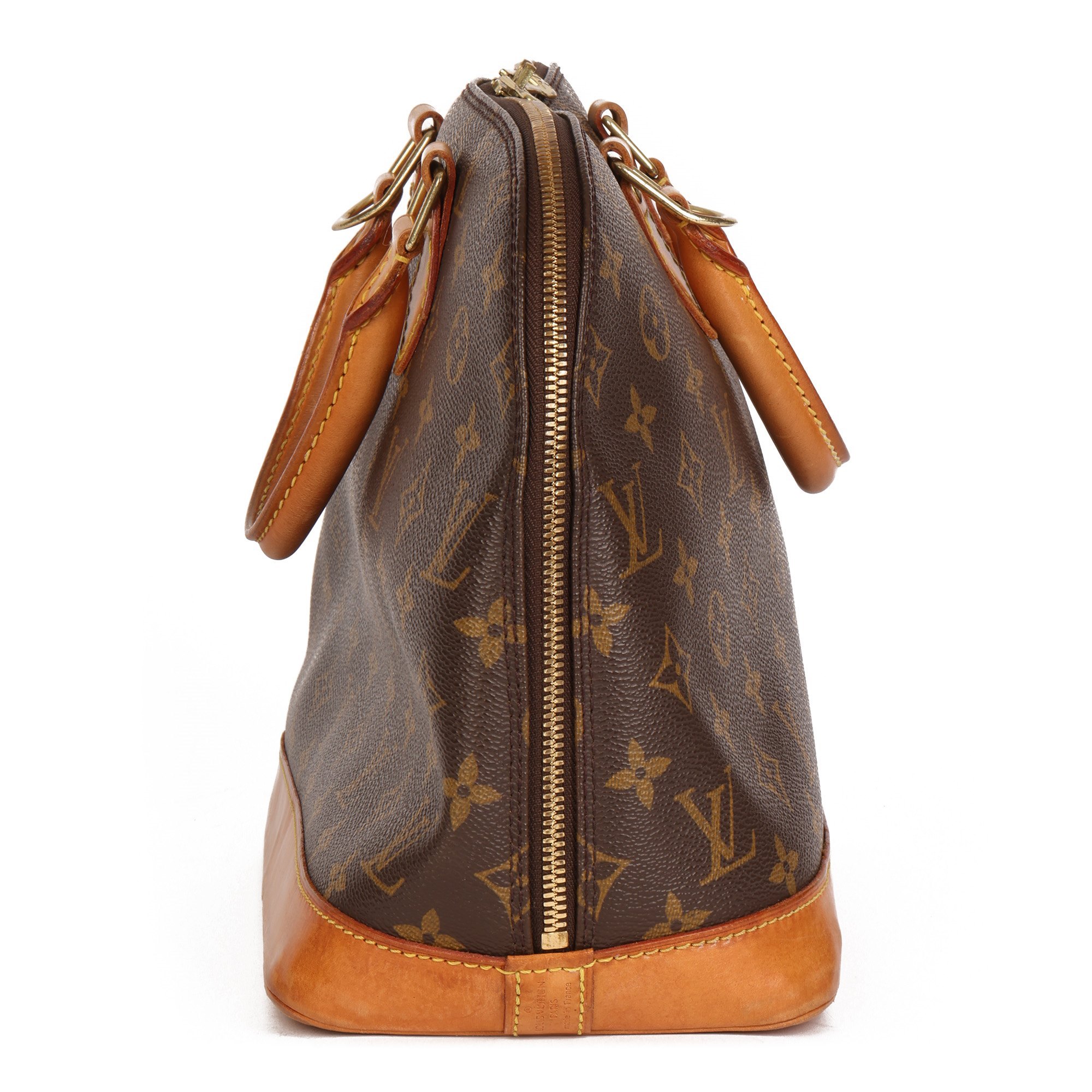 Louis Vuitton Brown Coated Canvas & Vachetta Leather Vintage Alma PM