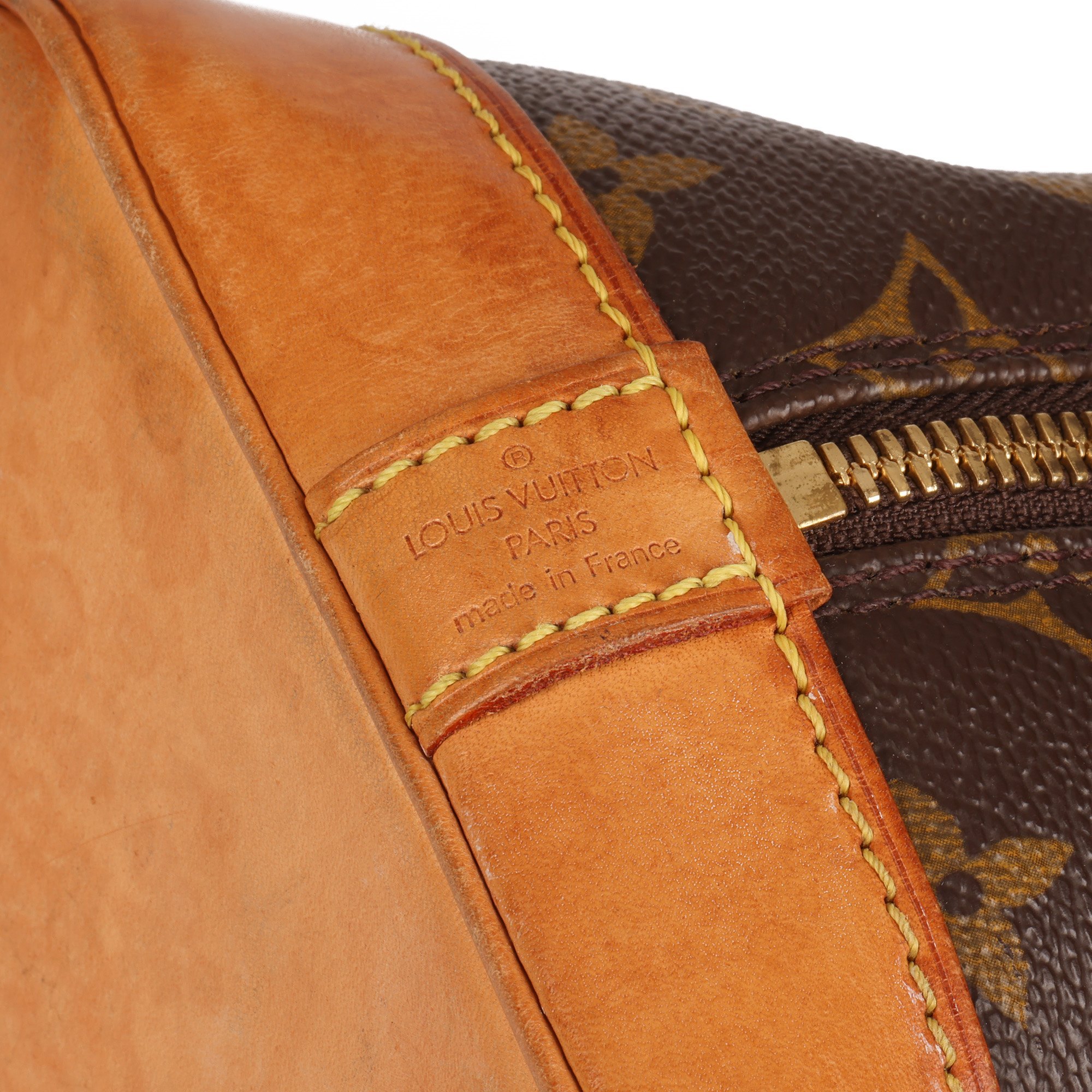 Louis Vuitton Brown Coated Canvas & Vachetta Leather Vintage Alma PM