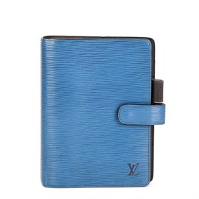 Louis Vuitton Blue Epi Leather Medium Ring Agenda Cover