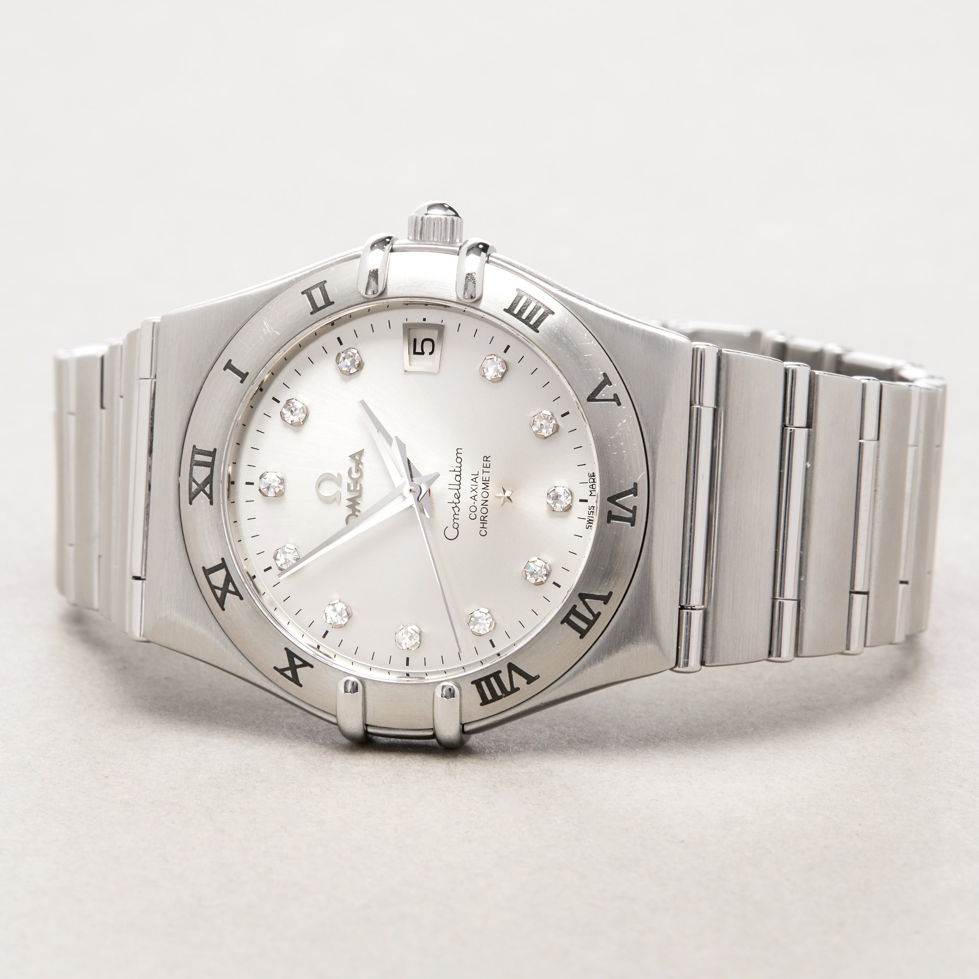 Omega Constellation Silver Diamond Dial Stainless Steel 111.10.36.20.52.001
