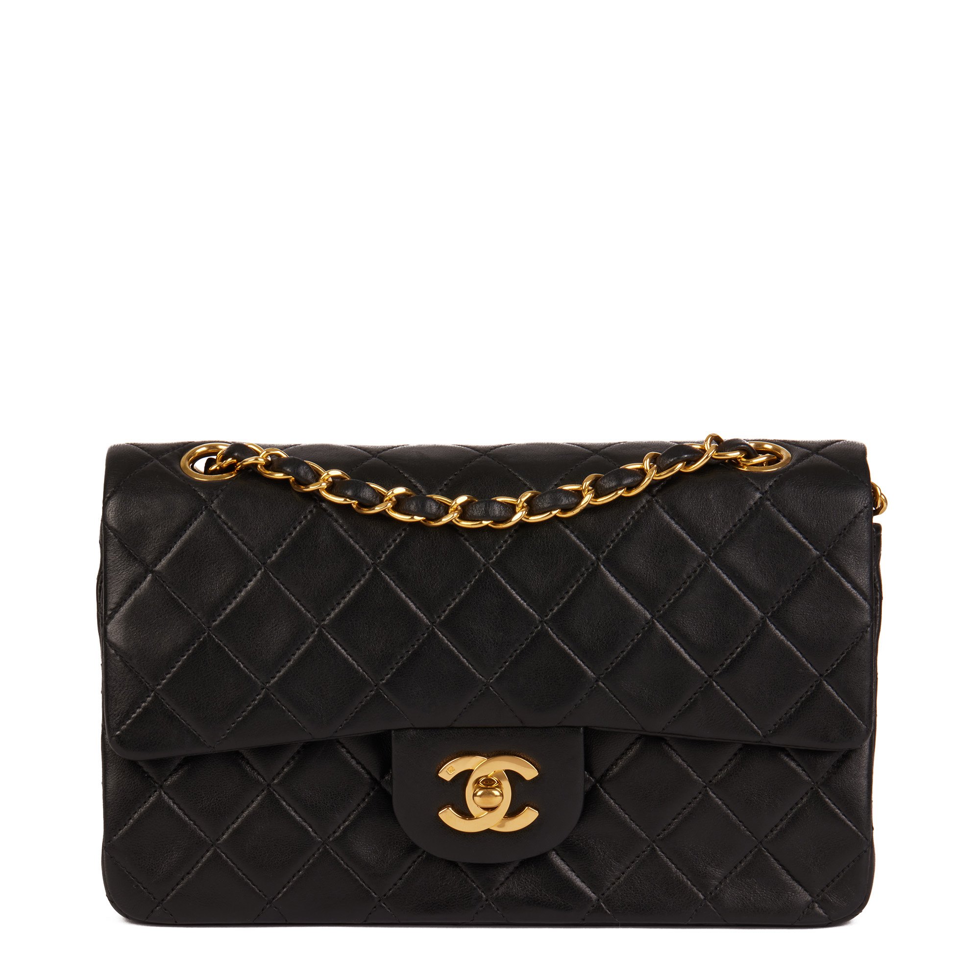 chanel small black leather purse