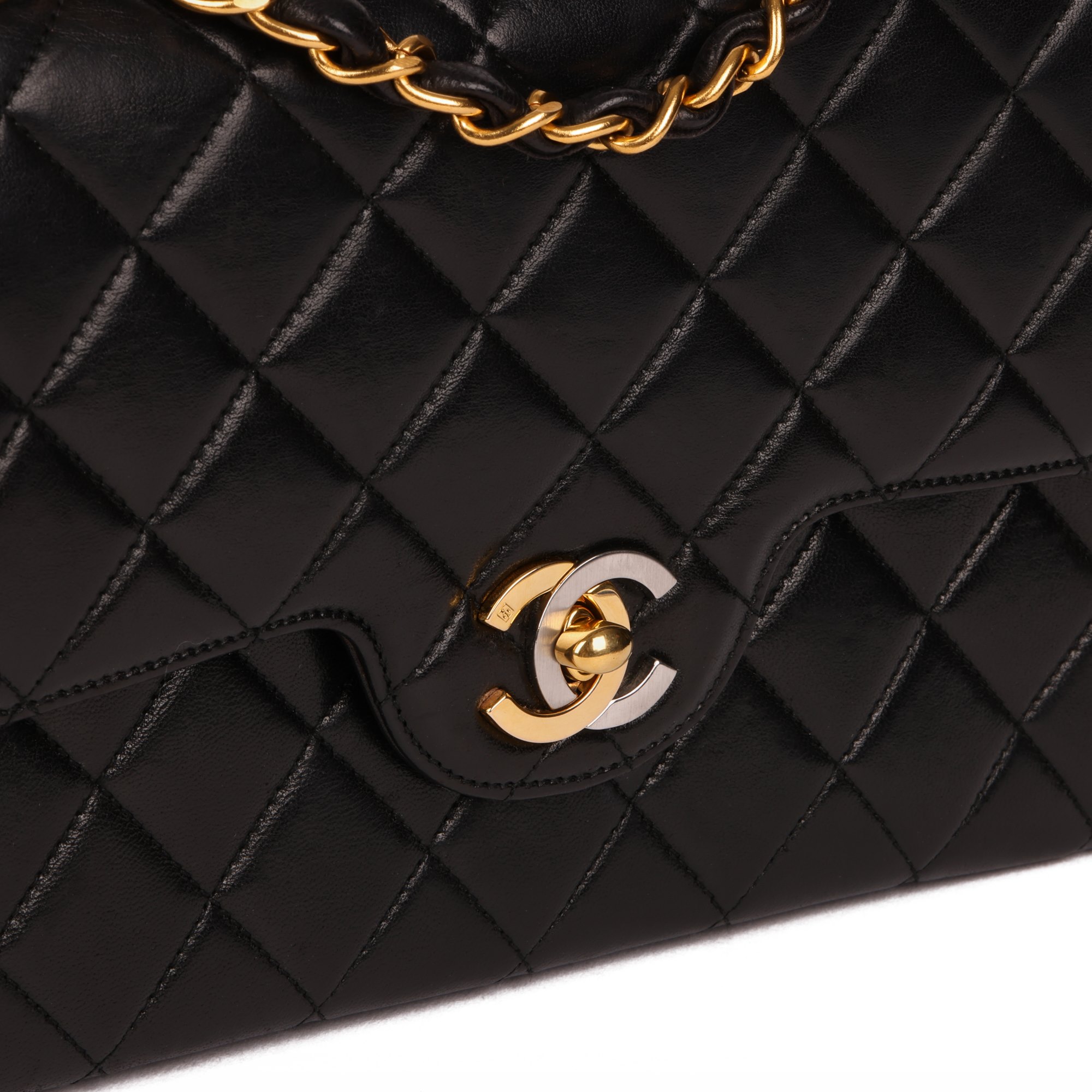 Chanel Black Quilted Lambskin Vintage Small Paris-Limited Classic Double Flap Bag