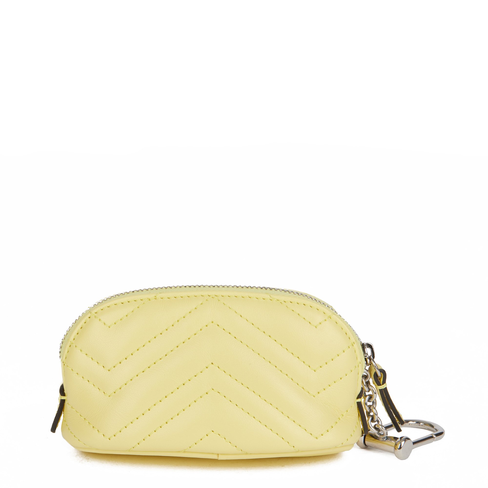 Gucci Yellow Quilted Calfskin Leather Mini GG Marmont 2.0 Coin Pouch