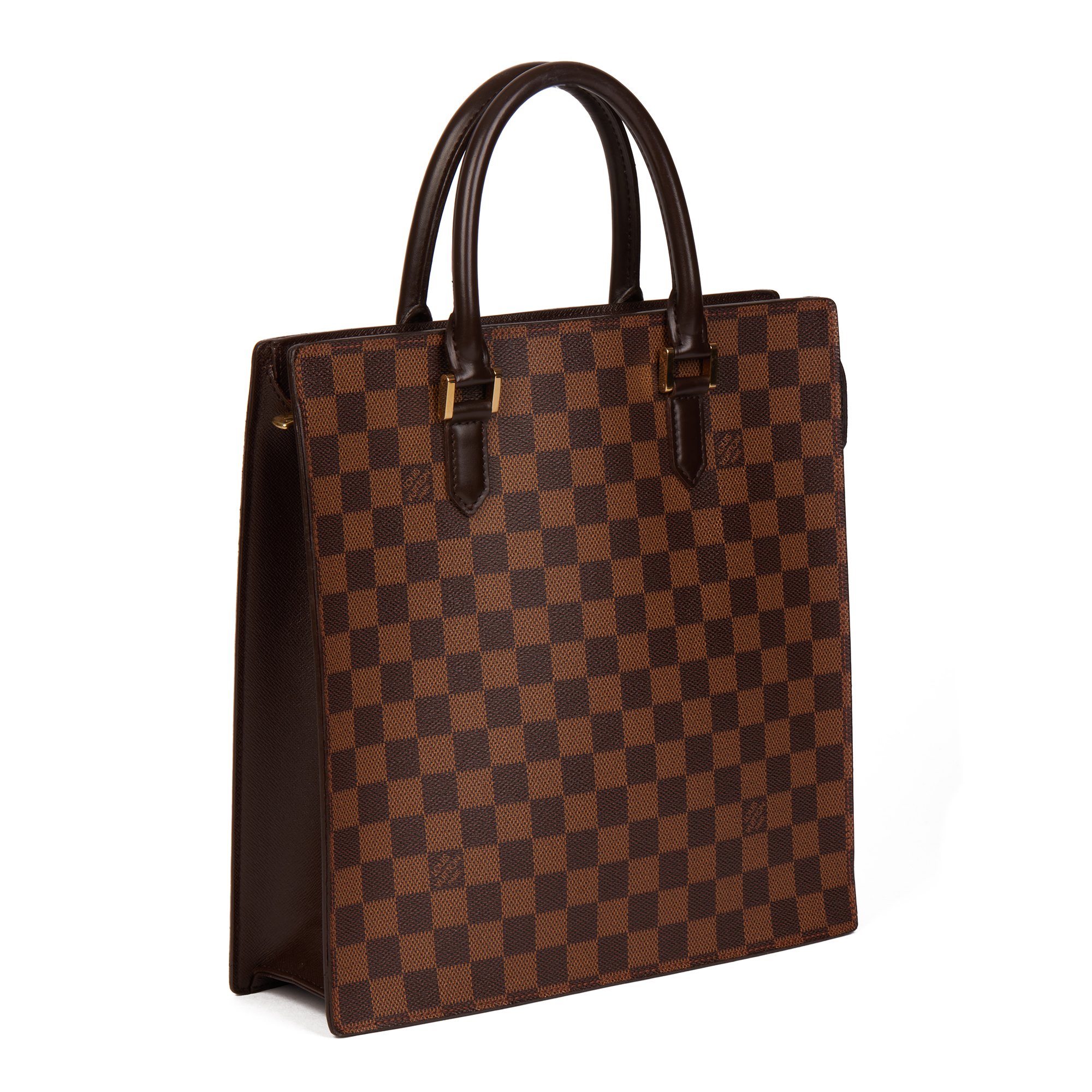 Louis Vuitton Brown Coated Canvas Damier Ebene and Brown Calf Leather Venice PM