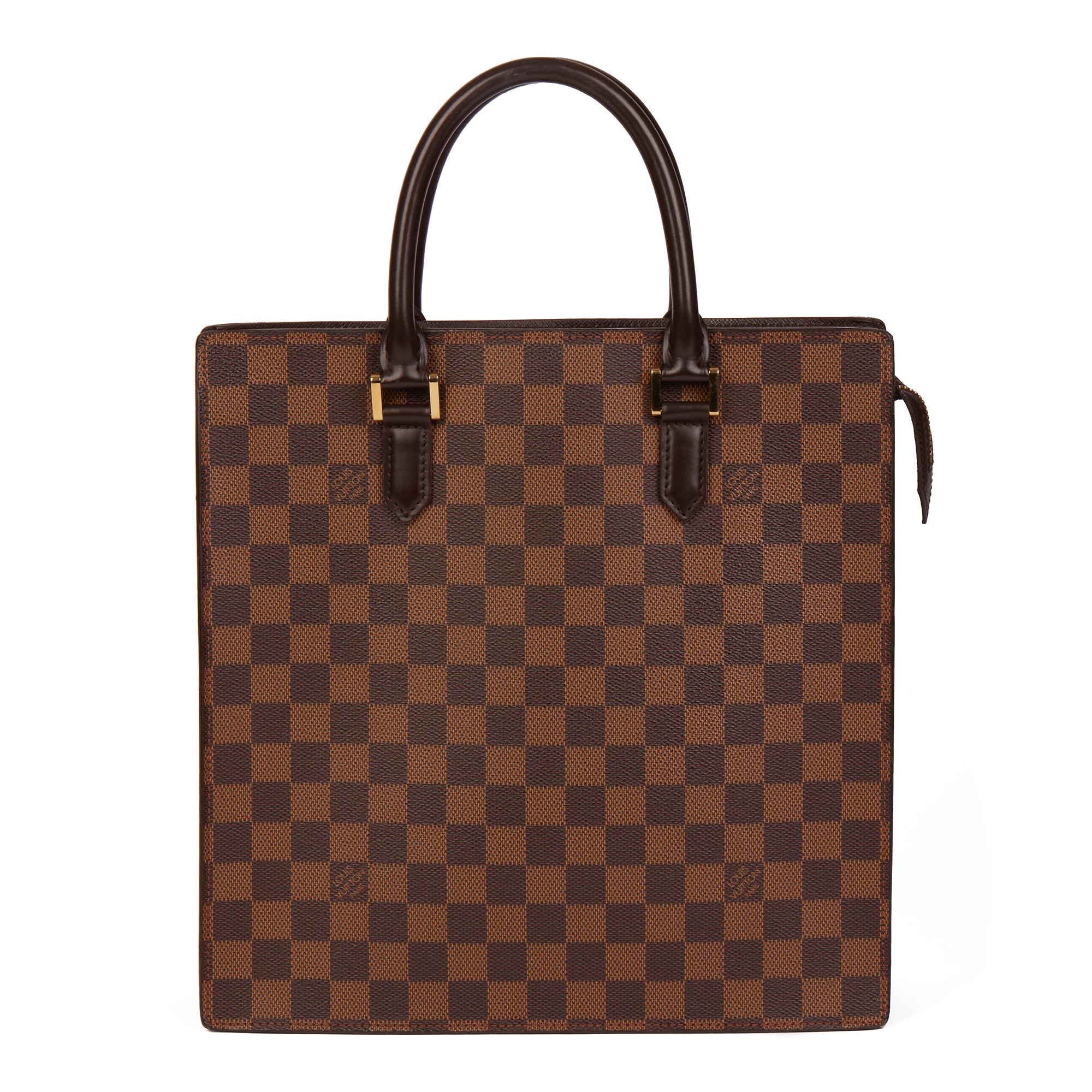 Louis Vuitton Brown Coated Canvas Damier Ebene and Brown Calf Leather Venice PM