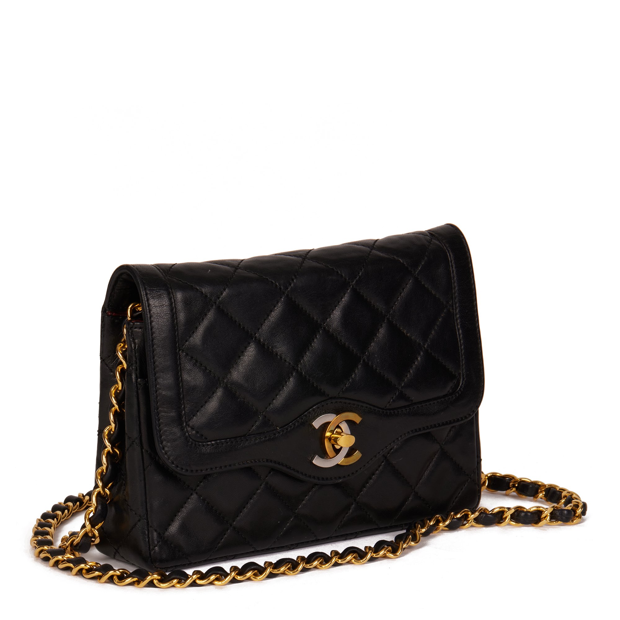 Chanel Black Quilted Lambskin Vintage Mini Paris-Limited Flap Bag