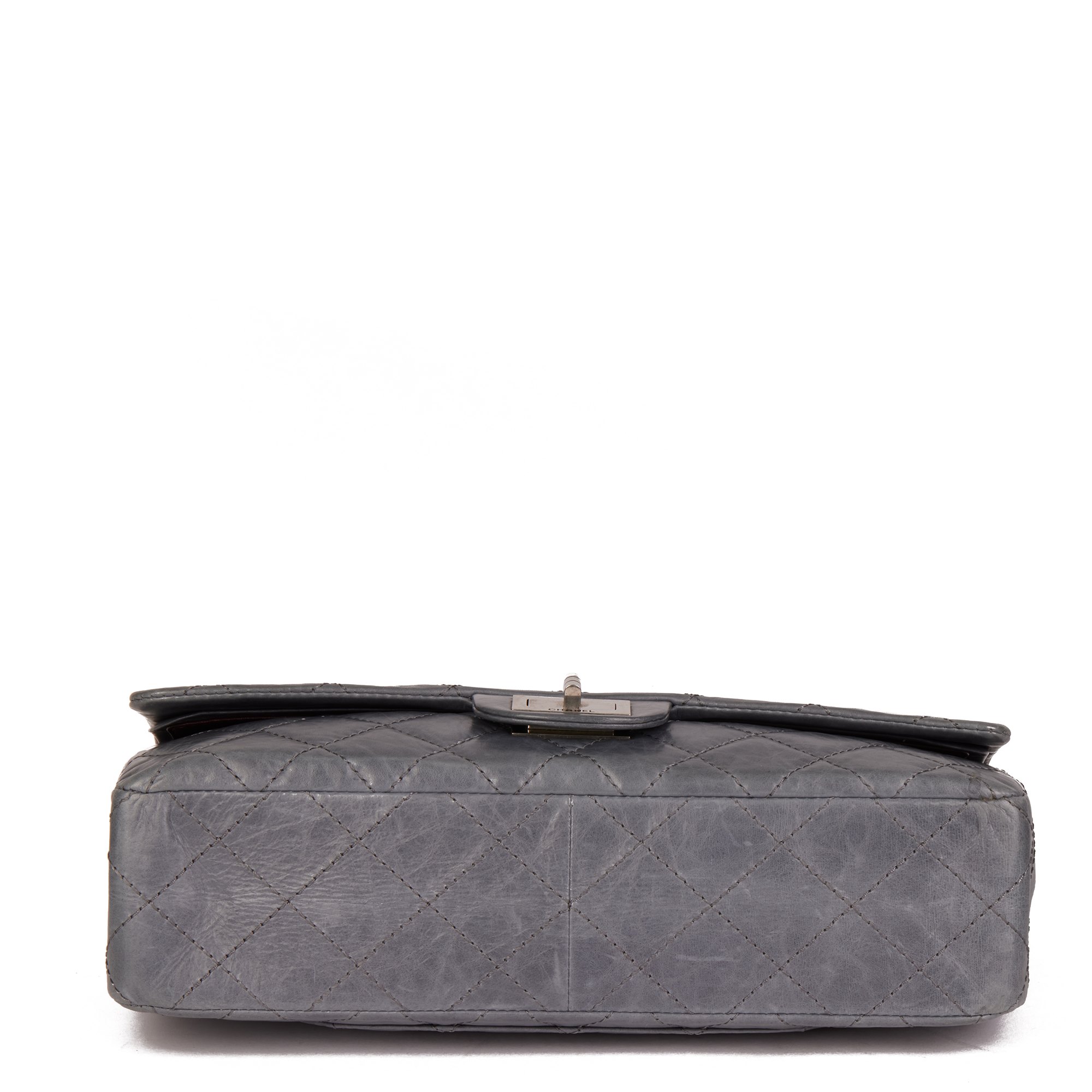 Chanel Grey Quilted Aged Calfskin Leather 2005 50th Anniversary Edition 227 2.55 Reissue Double Flap Bag